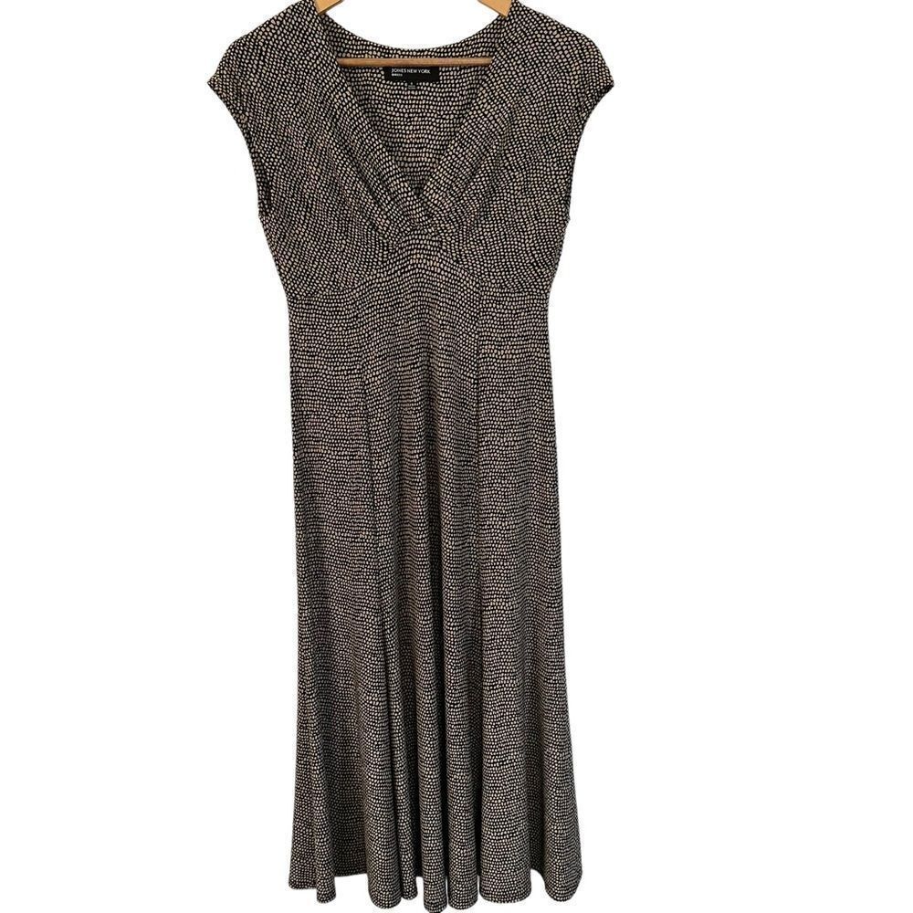 Jones New York Black and White Midi Dress